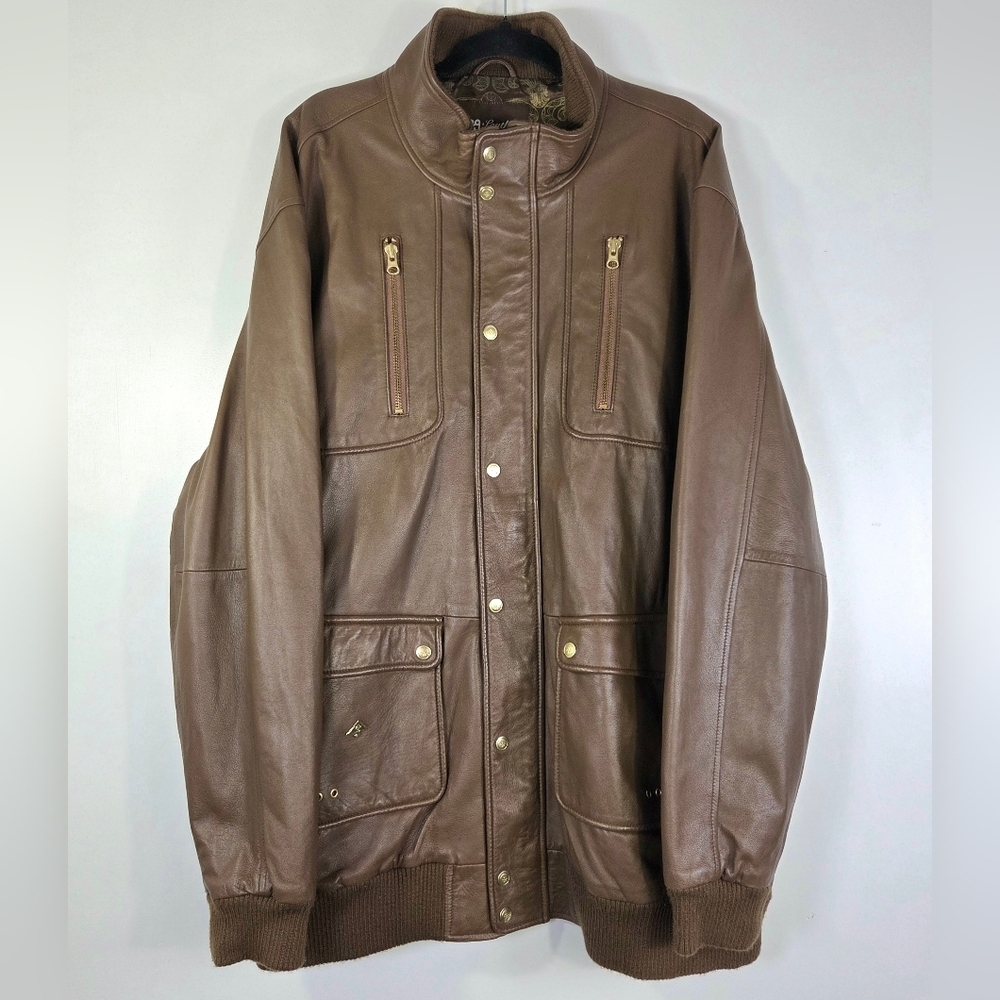 RARE VINTAGE LRG x LAMB OF GOD LEATHER JACKET.